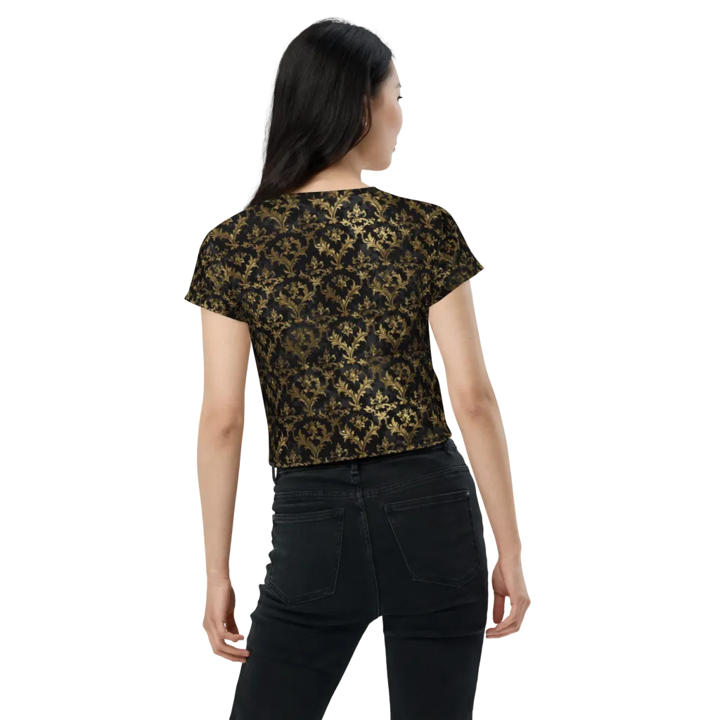 Gilded Damask on Crop Tee — Back