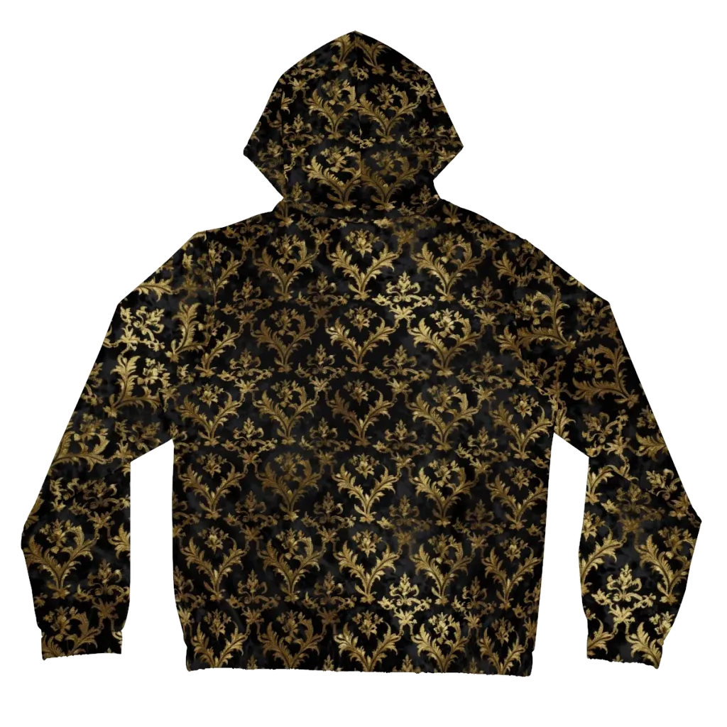 Gilded Damask on Women's Full-Zip Hoodie — Back