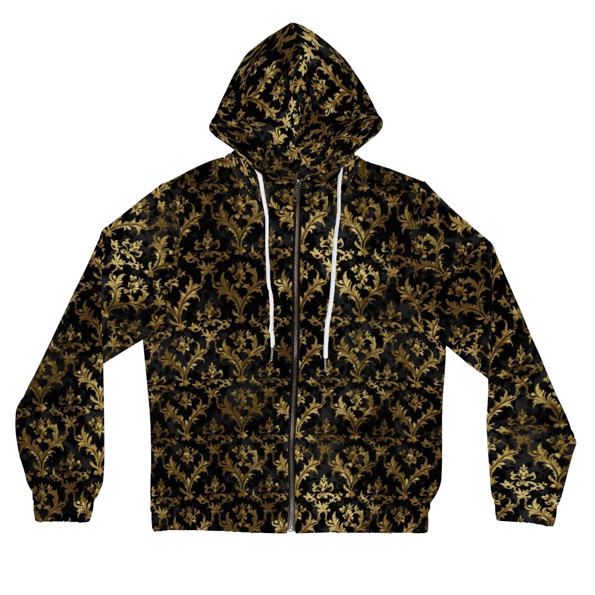 Gilded Damask on Women's Full-Zip Hoodie — Front