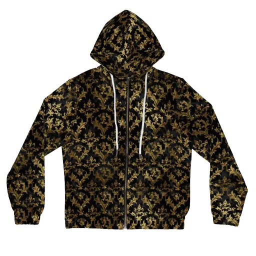 Gilded Damask on a Women's Full-Zip Hoodie