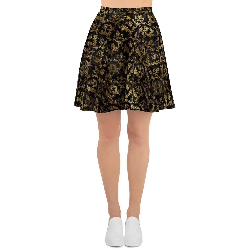 Gilded Damask on Skater Skirt — Front