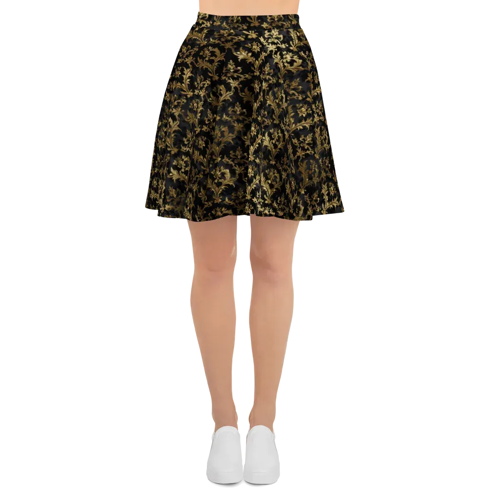 Gilded Damask on Skater Skirt — Front