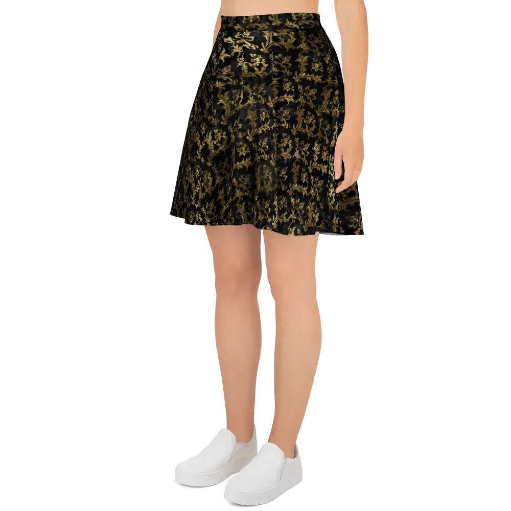 Gilded Damask on Skater Skirt — Left