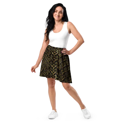 Gilded Damask on a Skater Skirt