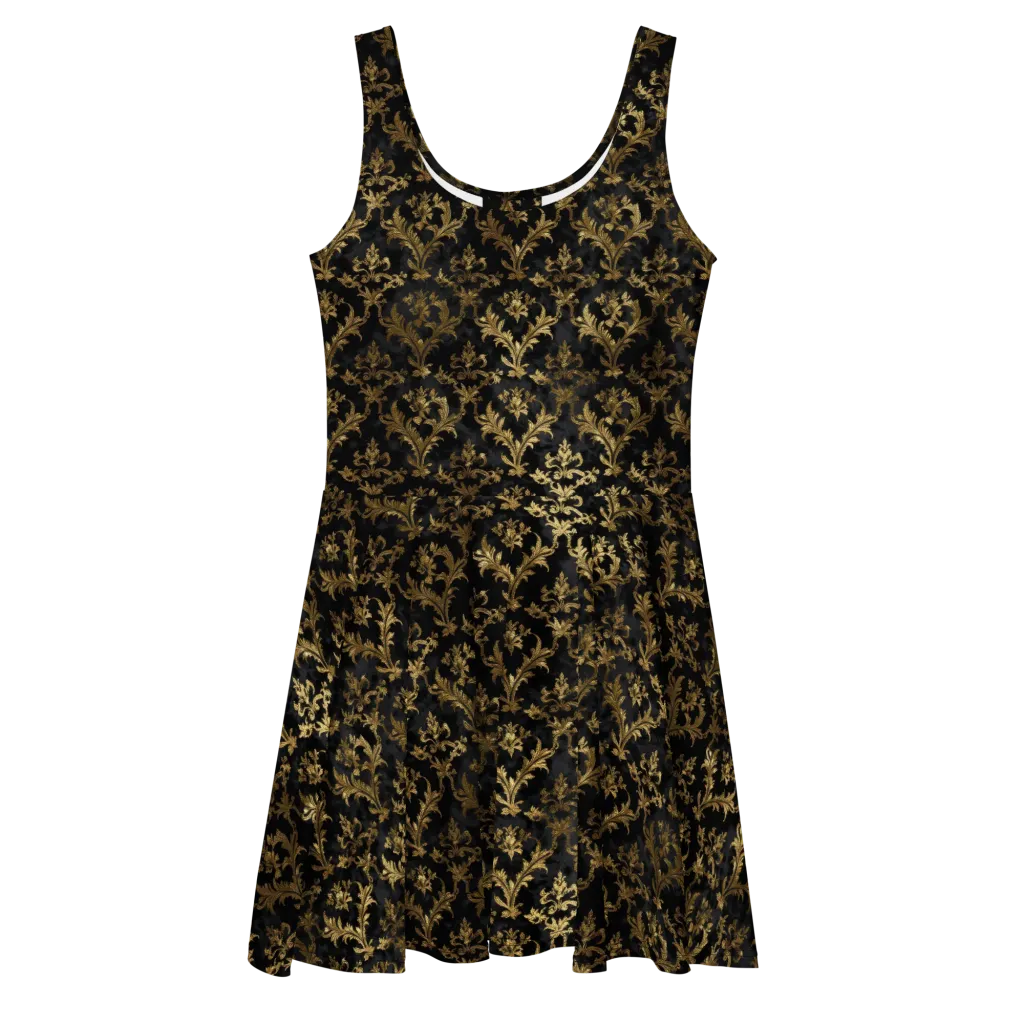 Gilded Damask on Skater Dress — Front