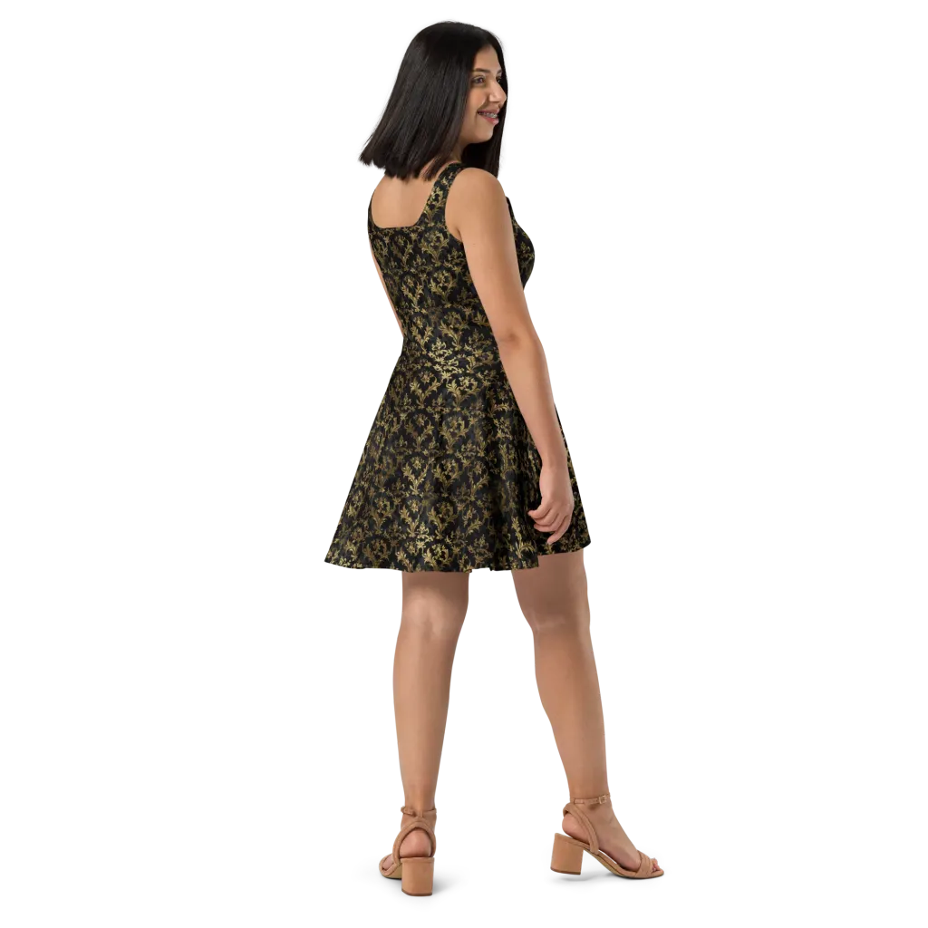 Gilded Damask on Skater Dress — Right