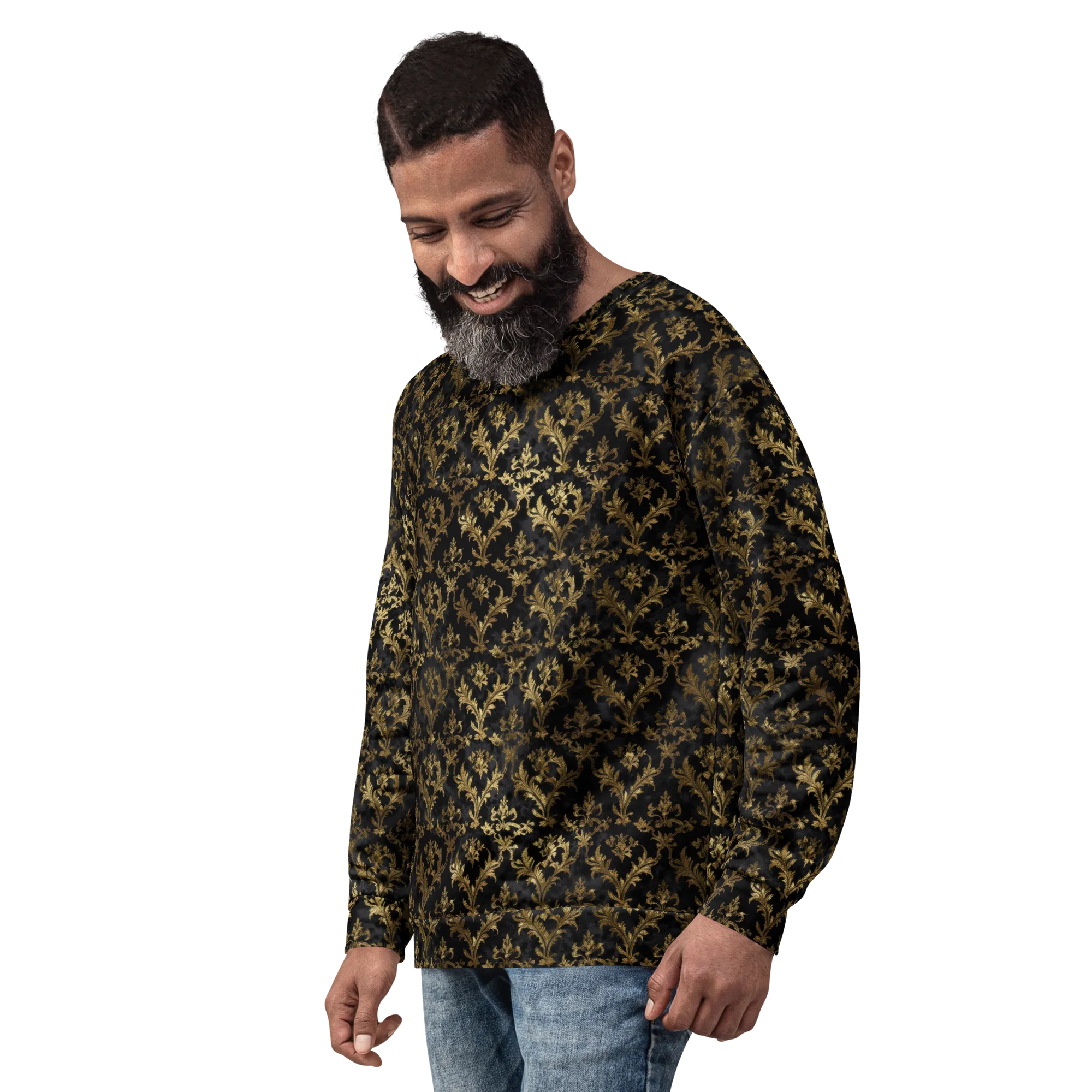 Gilded Damask on Sweatshirt — Left Front