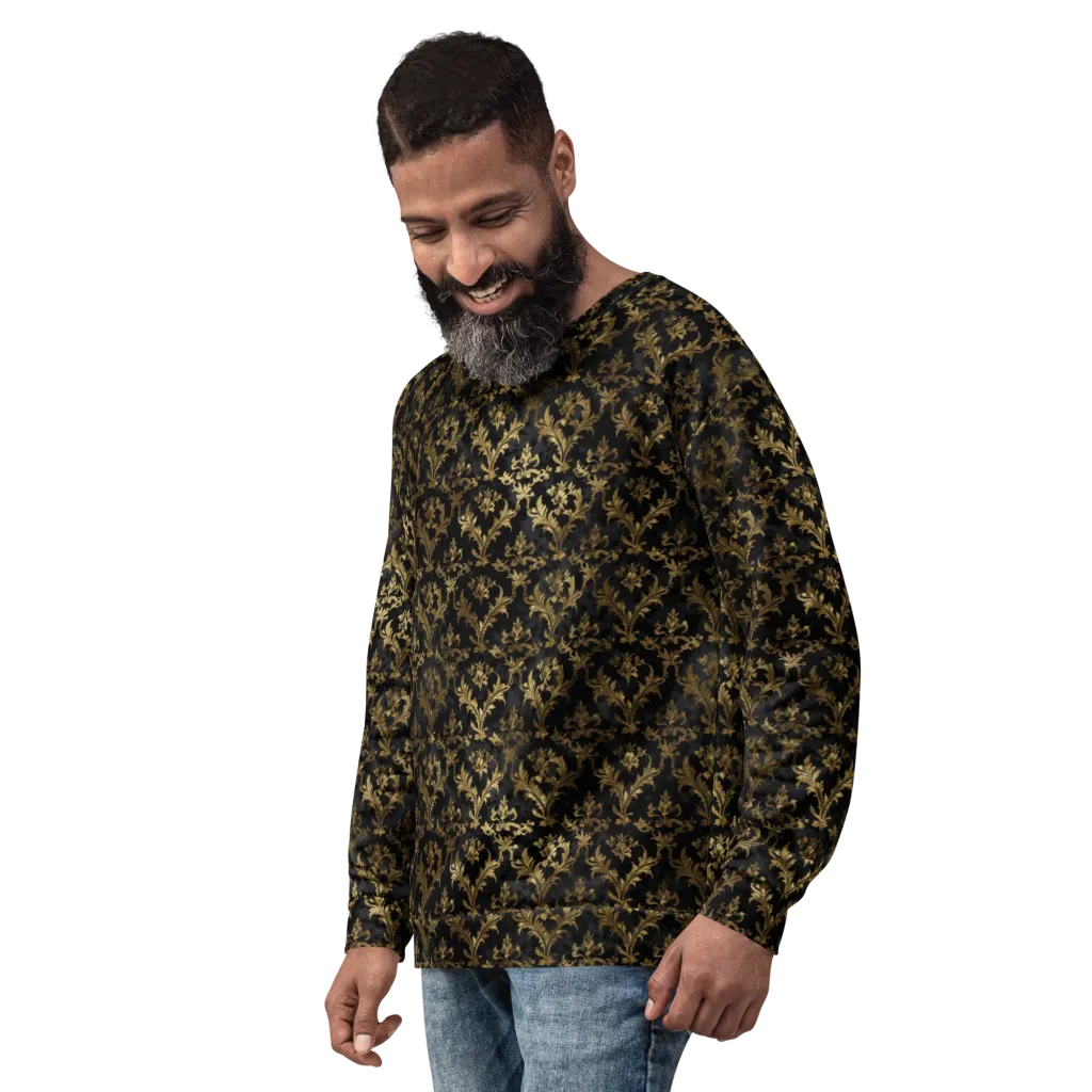 Gilded Damask on Sweatshirt — Left Front