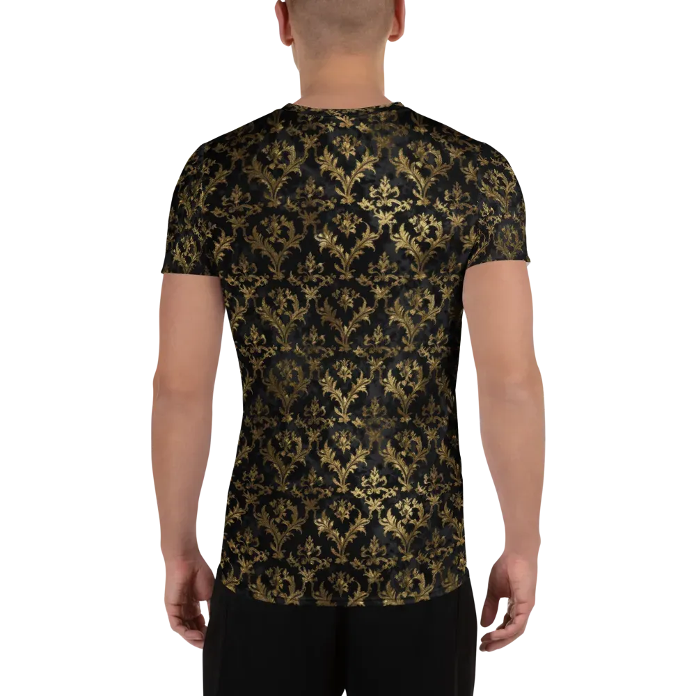 Gilded Damask on Men's Athletic T-Shirt — Back