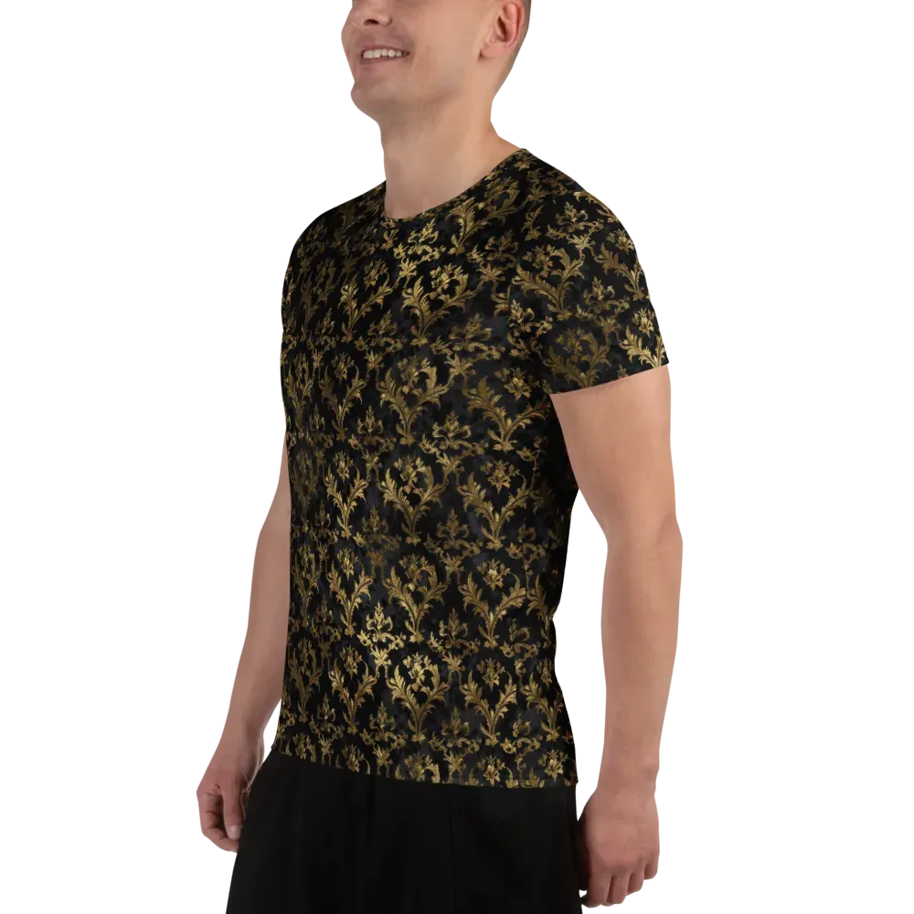 Gilded Damask on Men's Athletic T-Shirt — Left