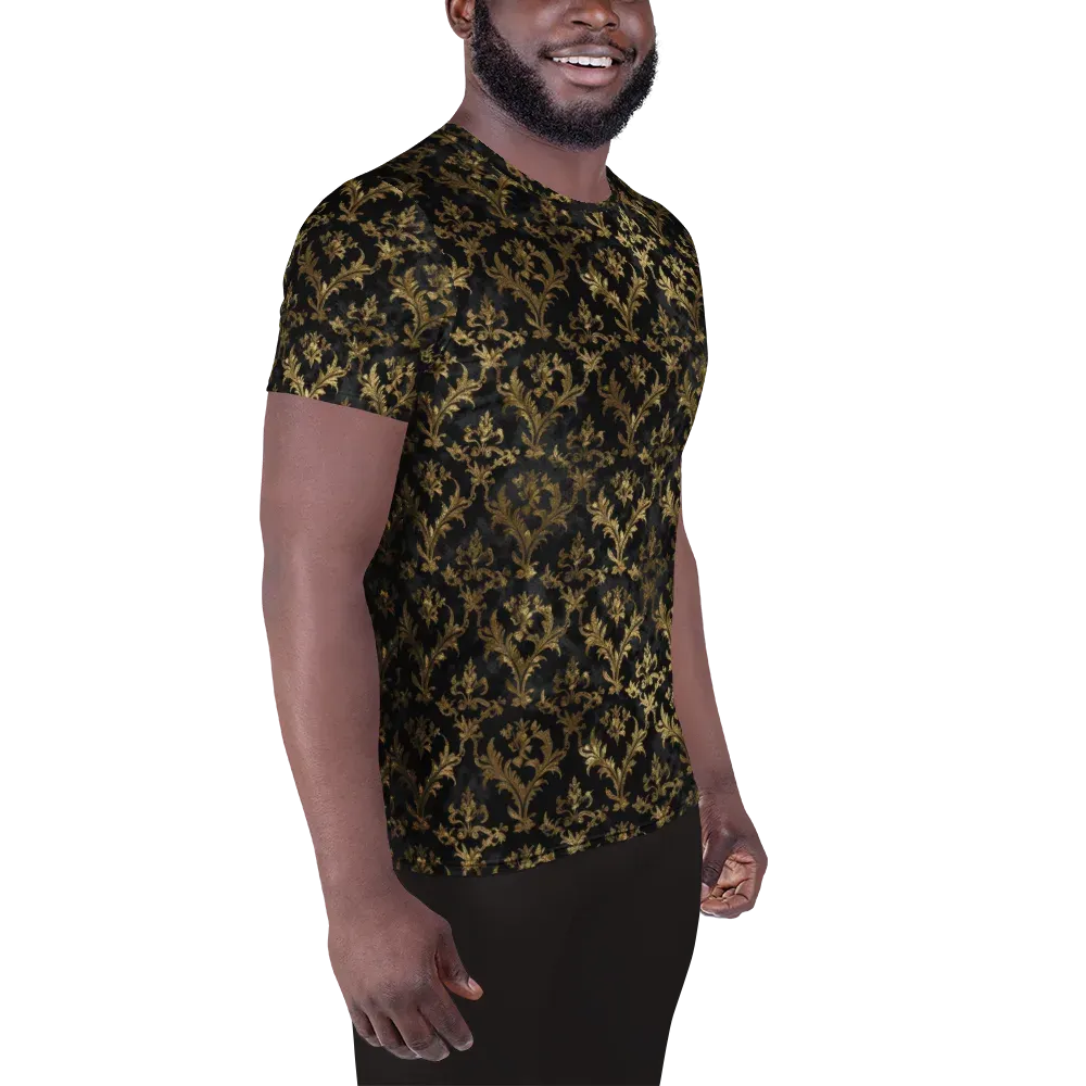 Gilded Damask on Men's Athletic T-Shirt — Right