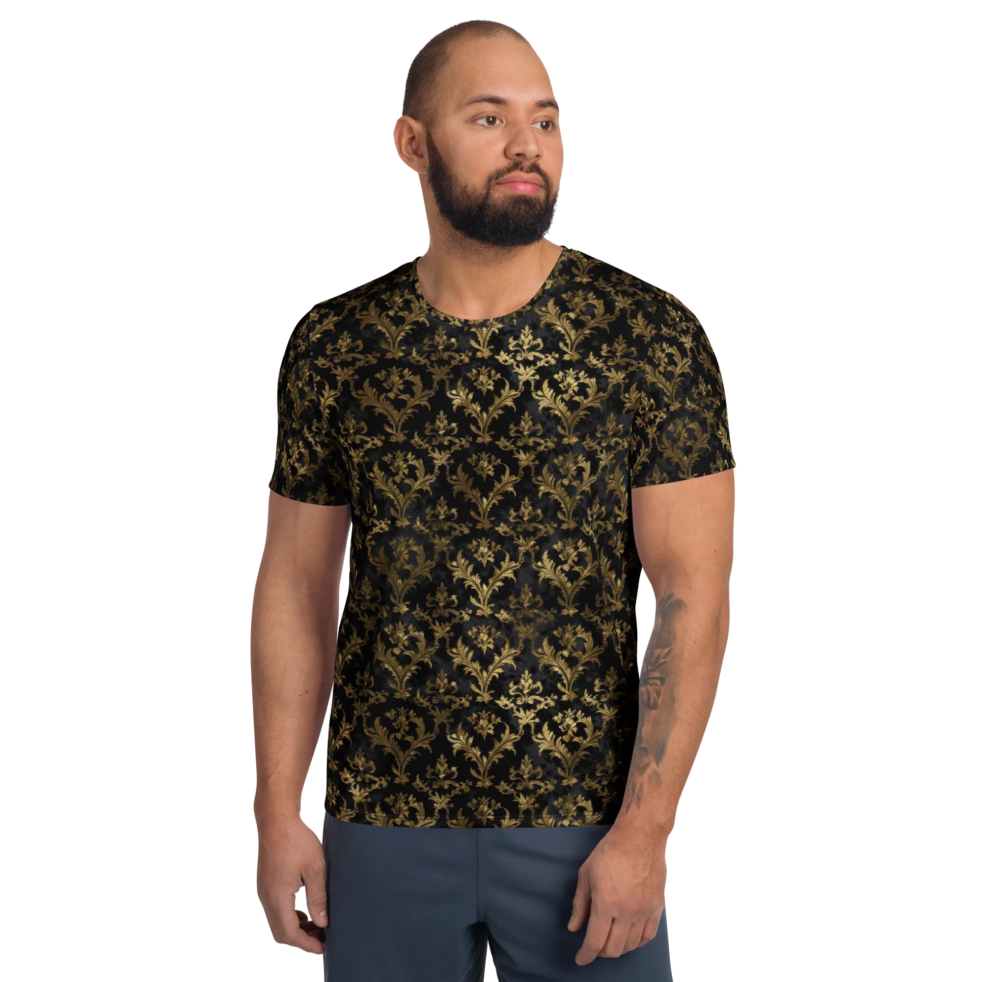 Gilded Damask on Men's Athletic T-Shirt — Front