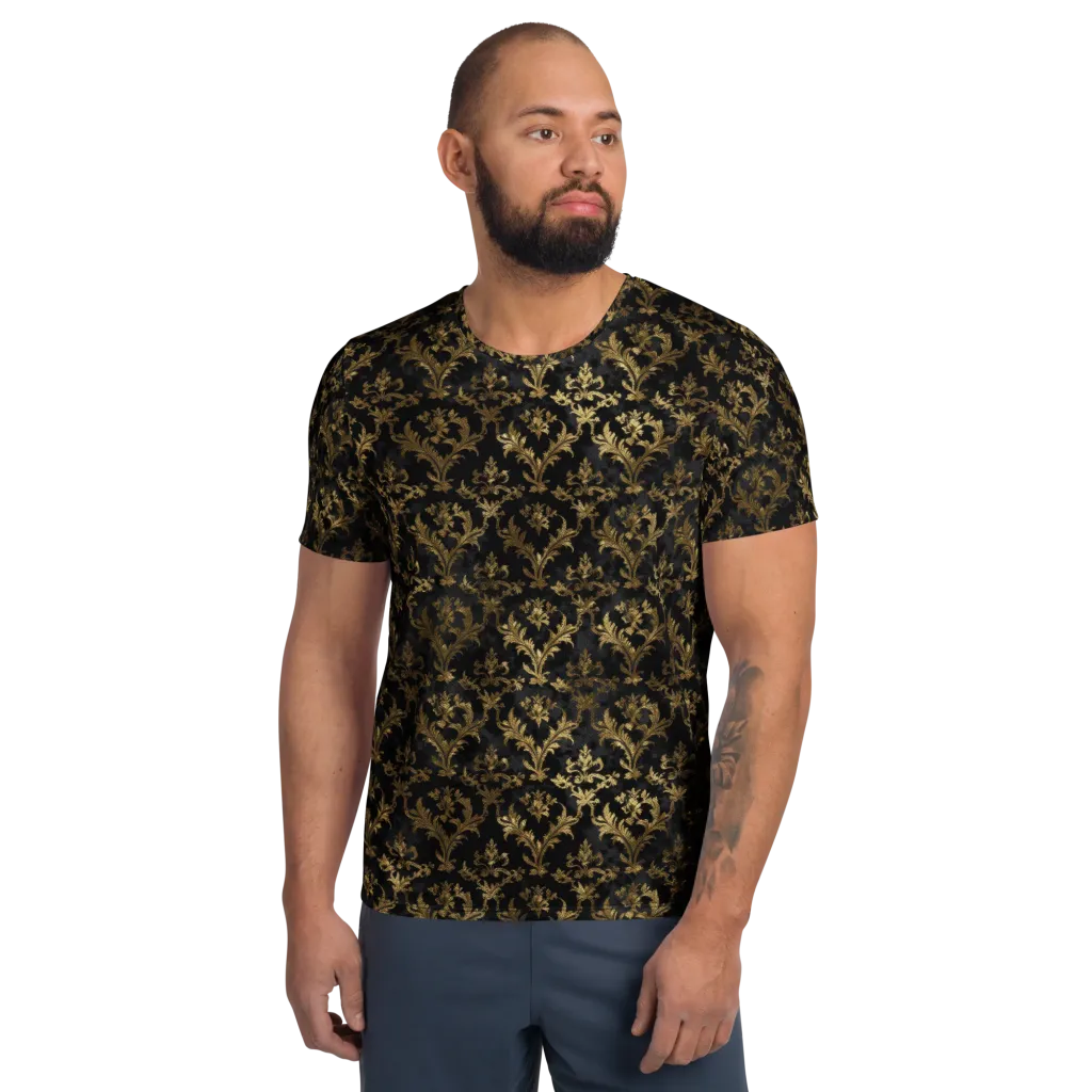 Gilded Damask on Men's Athletic T-Shirt — Front