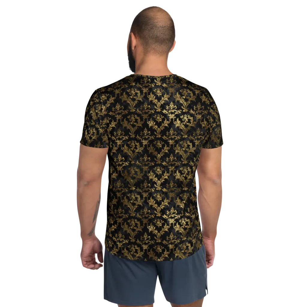 Gilded Damask on Men's Athletic T-Shirt — Back