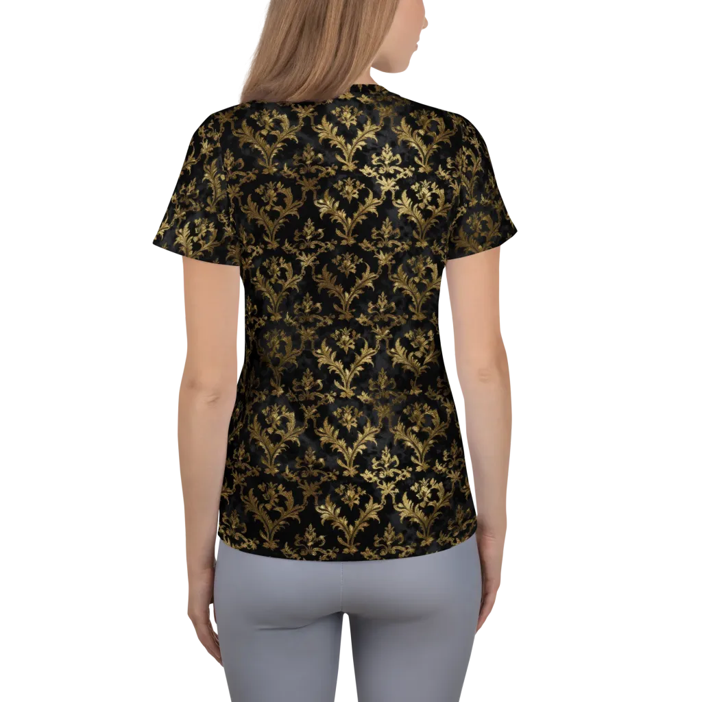 Gilded Damask on Women's Athletic T-Shirt — Back