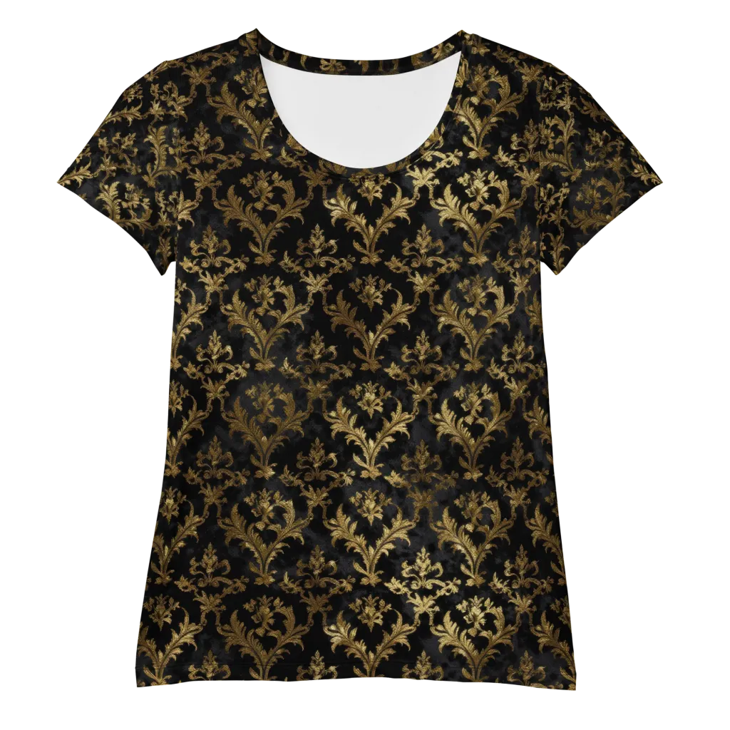 Gilded Damask on Women's Athletic T-Shirt — Front