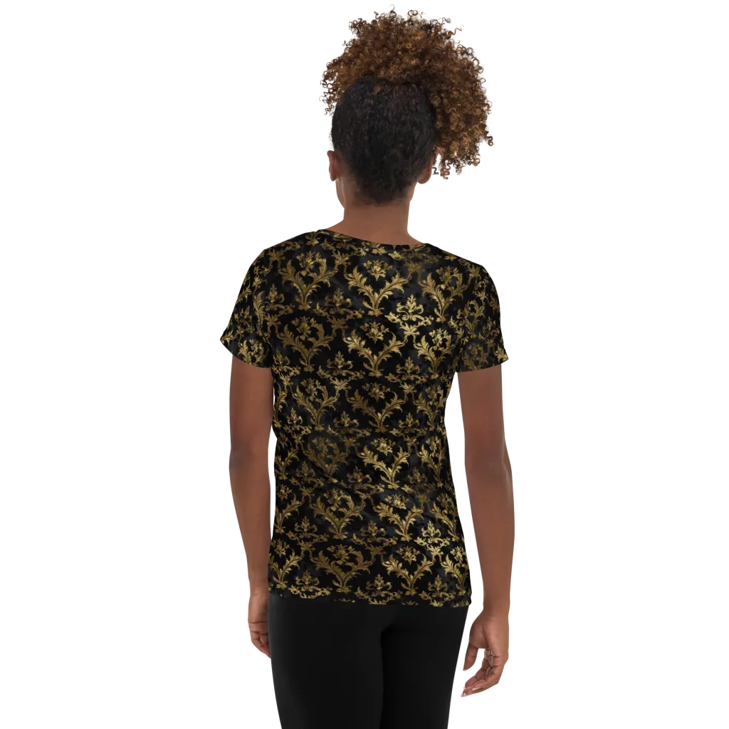 Gilded Damask on Women's Athletic T-Shirt — Back