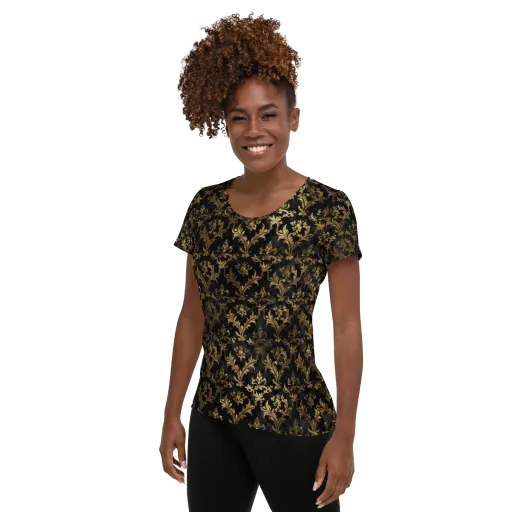 Gilded Damask on a Women's Athletic T-Shirt
