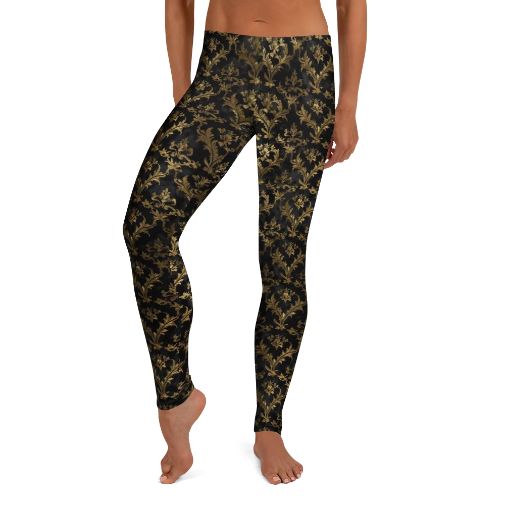 Gilded Damask on Leggings — Front
