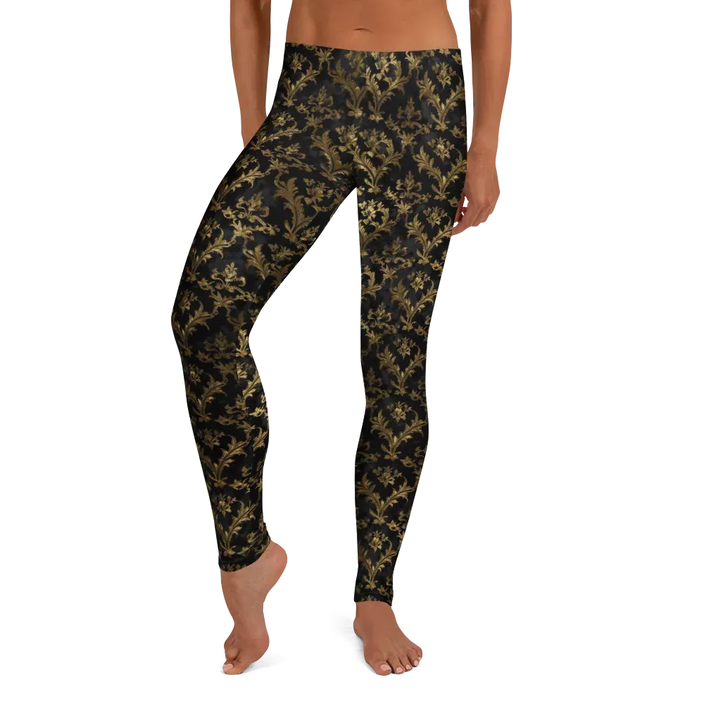 Gilded Damask on Leggings — Front