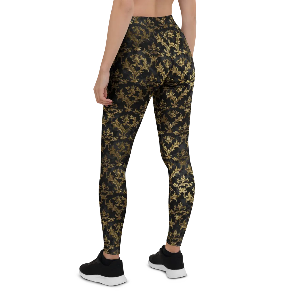 Gilded Damask on Leggings — Back