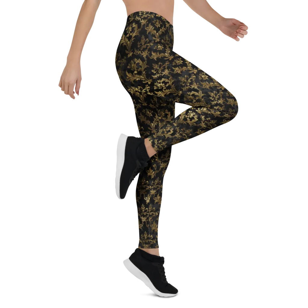 Gilded Damask on Leggings — Right