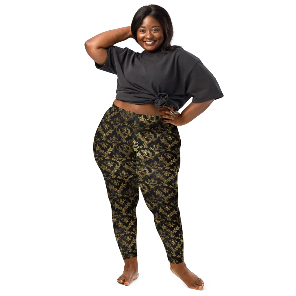 Gilded Damask on Leggings — Front