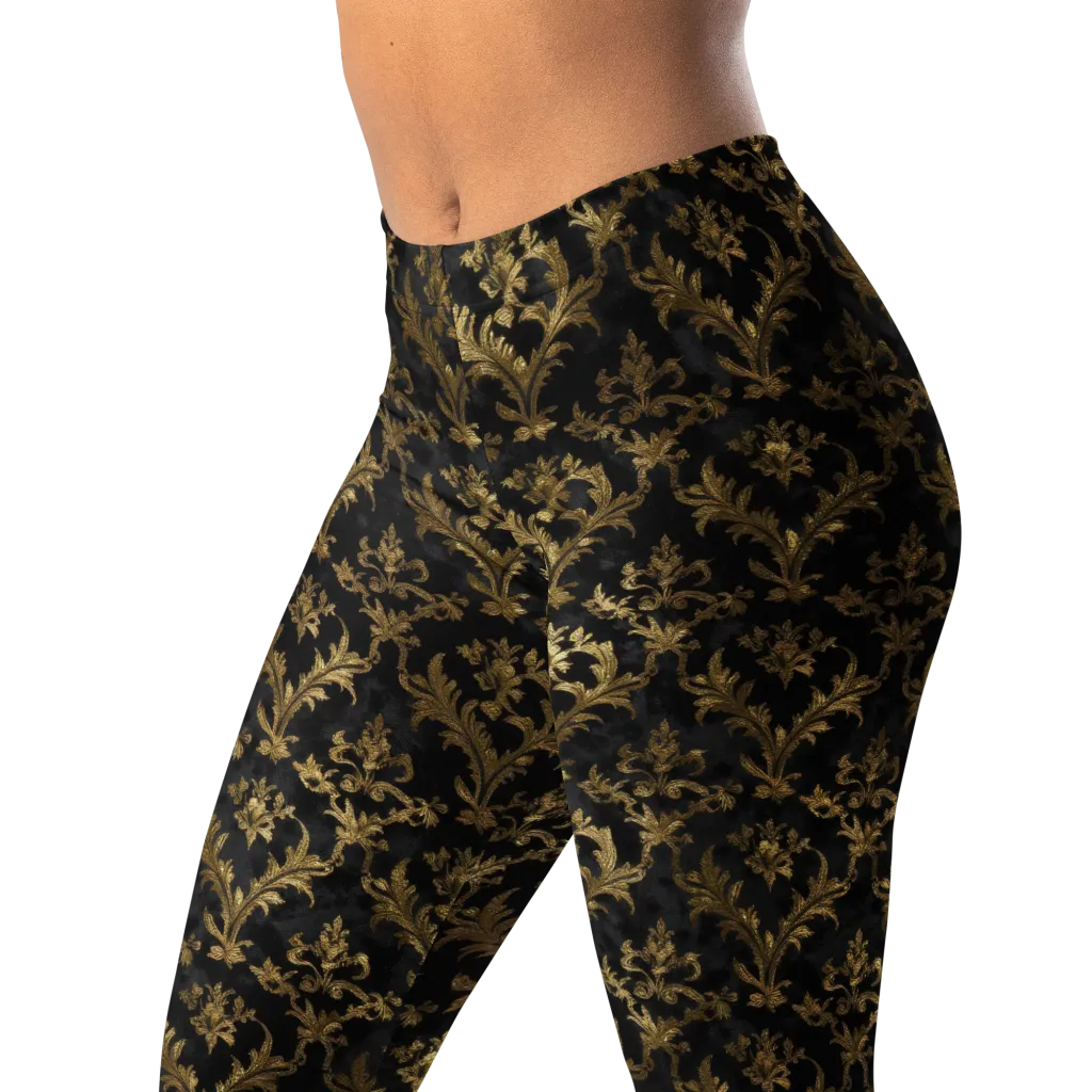 Gilded Damask on Leggings — Left Front