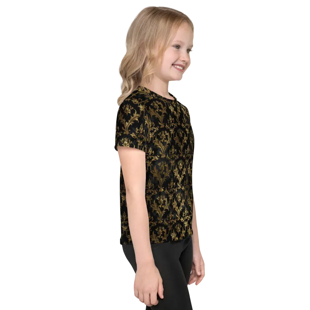Gilded Damask on Kids Crew Neck T-Shirt — Right