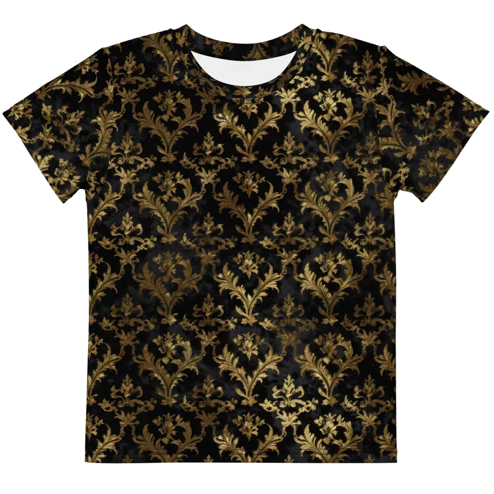 Gilded Damask on Kids Crew Neck T-Shirt — Front