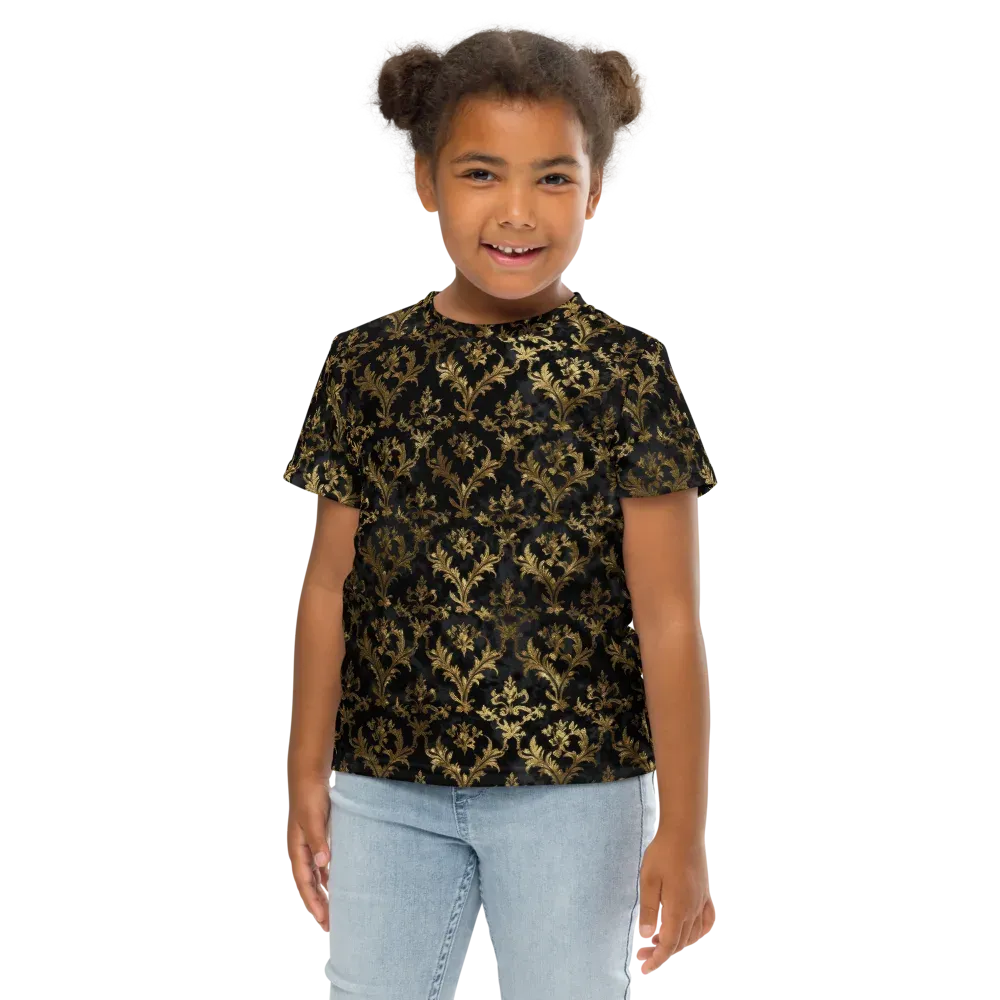 Gilded Damask on Kids Crew Neck T-Shirt — Front