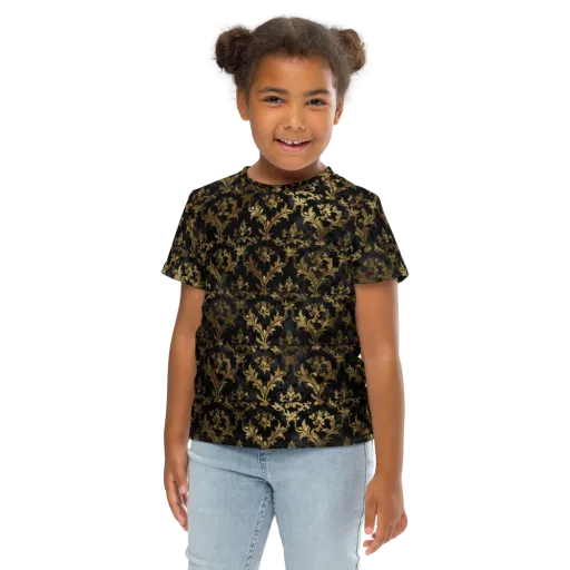 Gilded Damask on a Kids Crew Neck T-Shirt