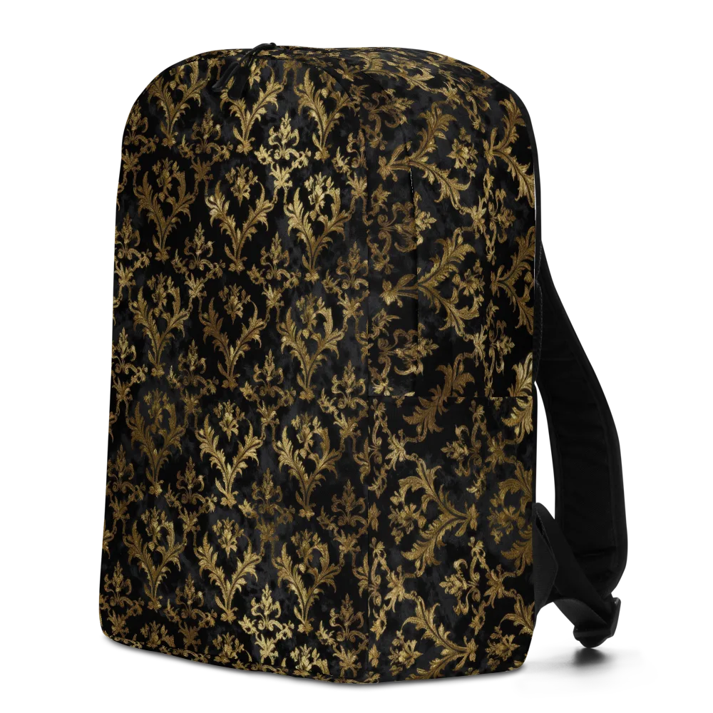 Gilded Damask on Minimalist Backpack — Left