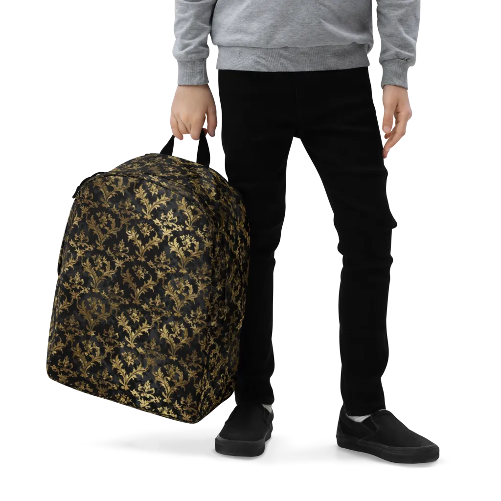 Gilded Damask on Minimalist Backpack — Zoomed-in