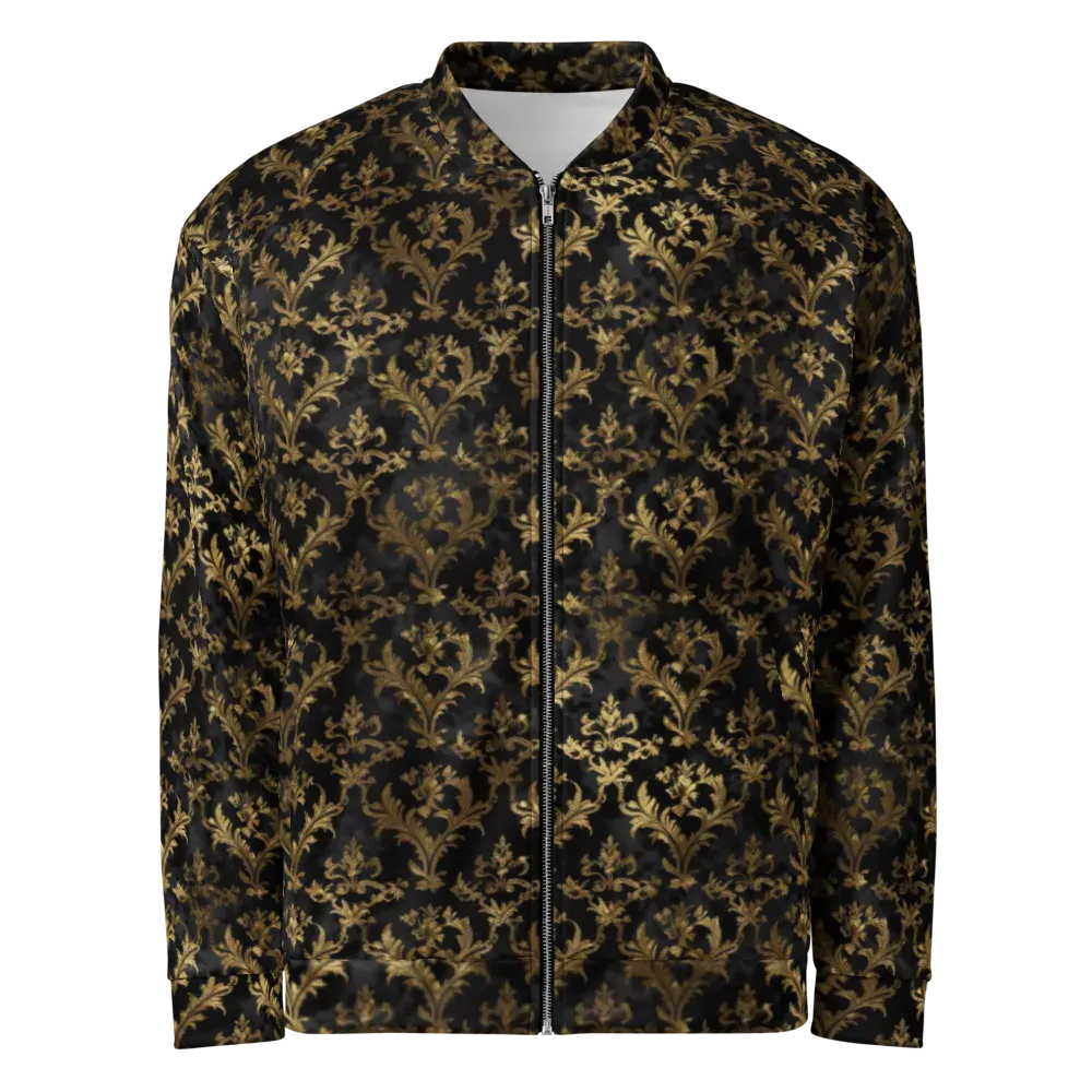 Gilded Damask on Bomber Jacket — Front