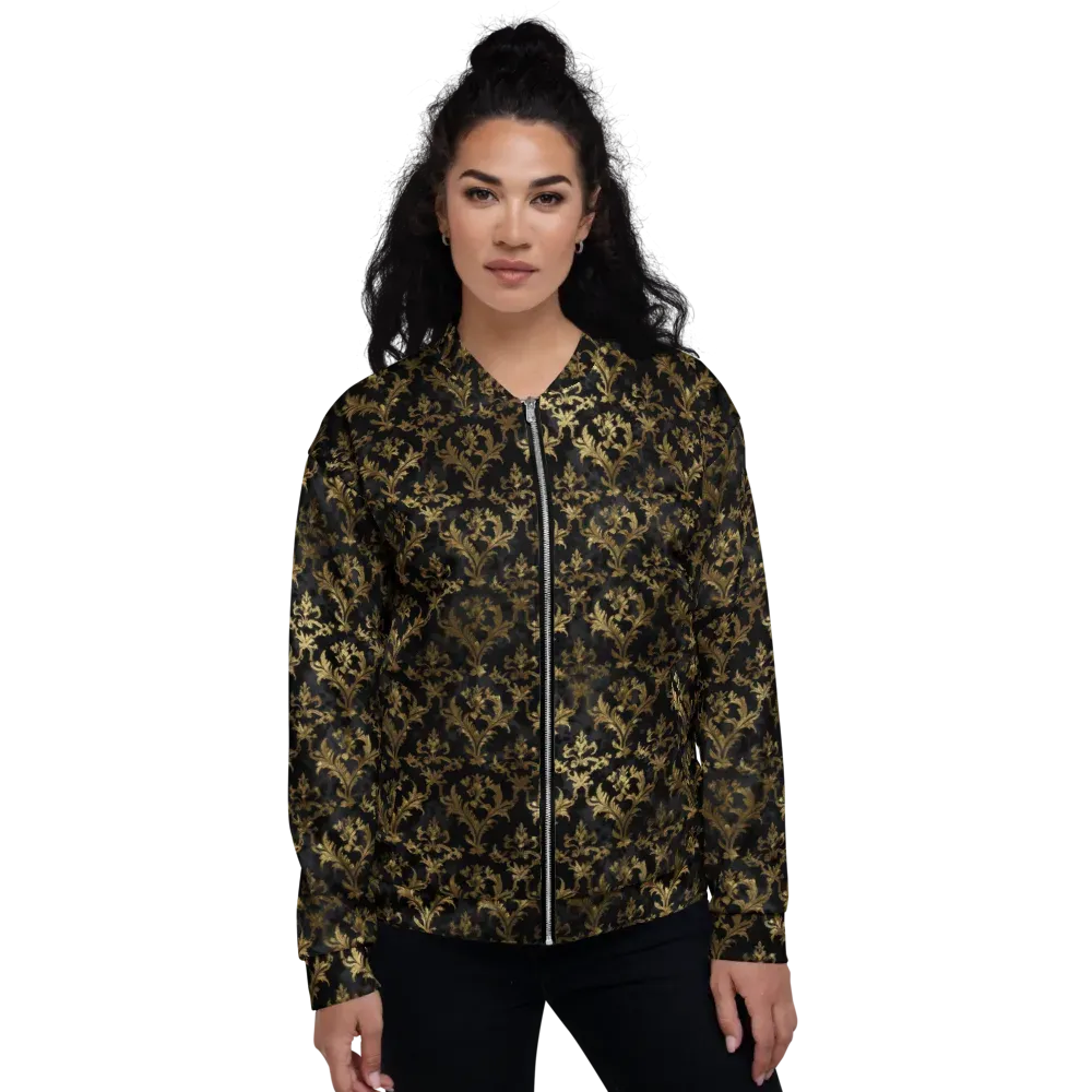 Gilded Damask on Bomber Jacket — Front