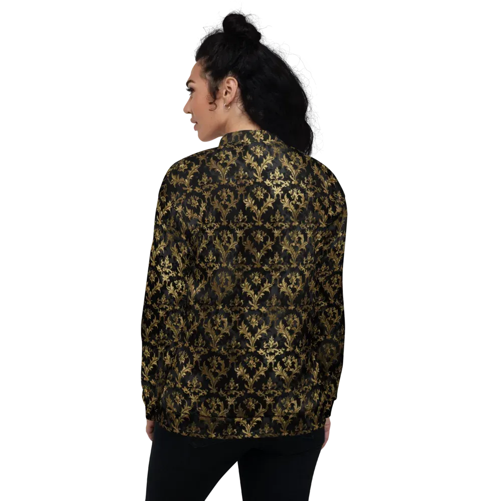 Gilded Damask on Bomber Jacket — Back