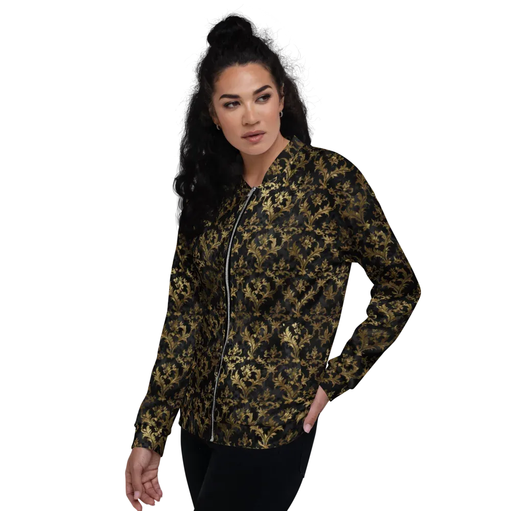 Gilded Damask on Bomber Jacket — Left