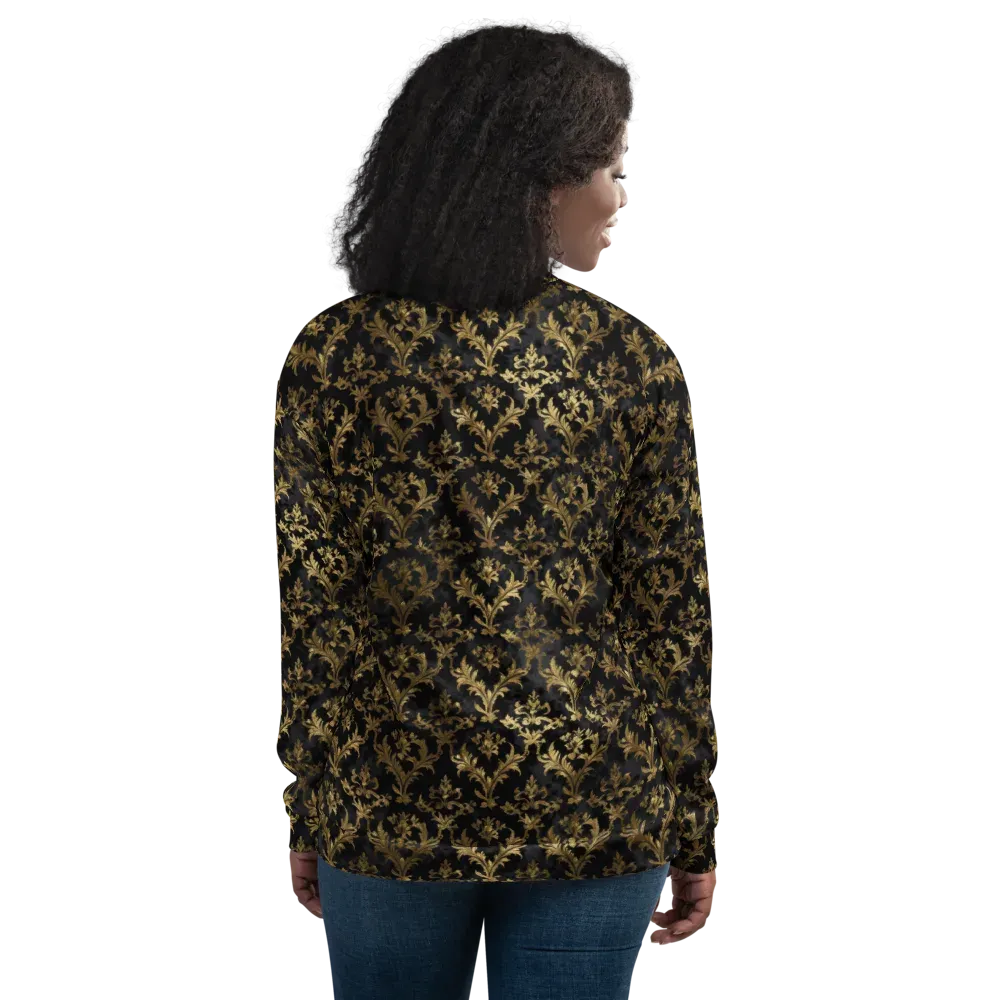 Gilded Damask on Bomber Jacket — Back