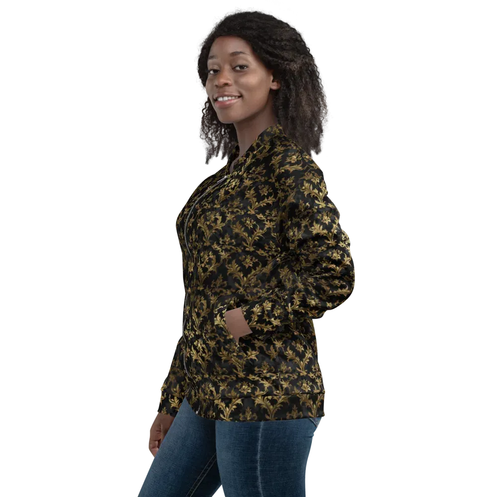 Gilded Damask on Bomber Jacket — Left