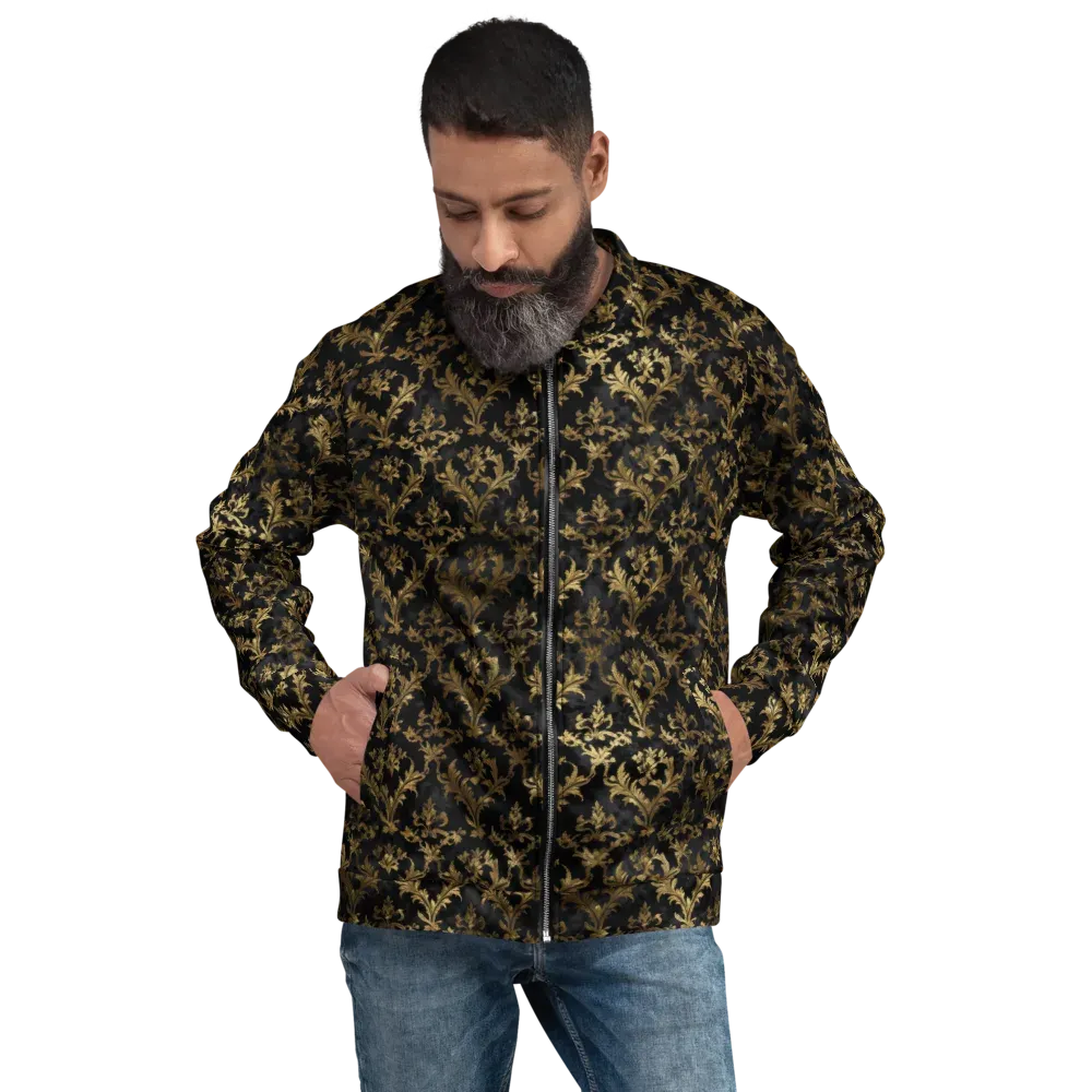 Gilded Damask on Bomber Jacket — Front