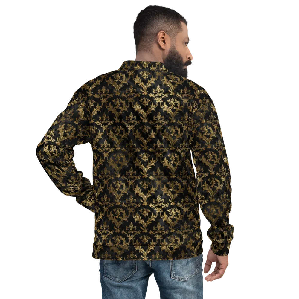 Gilded Damask on Bomber Jacket — Back