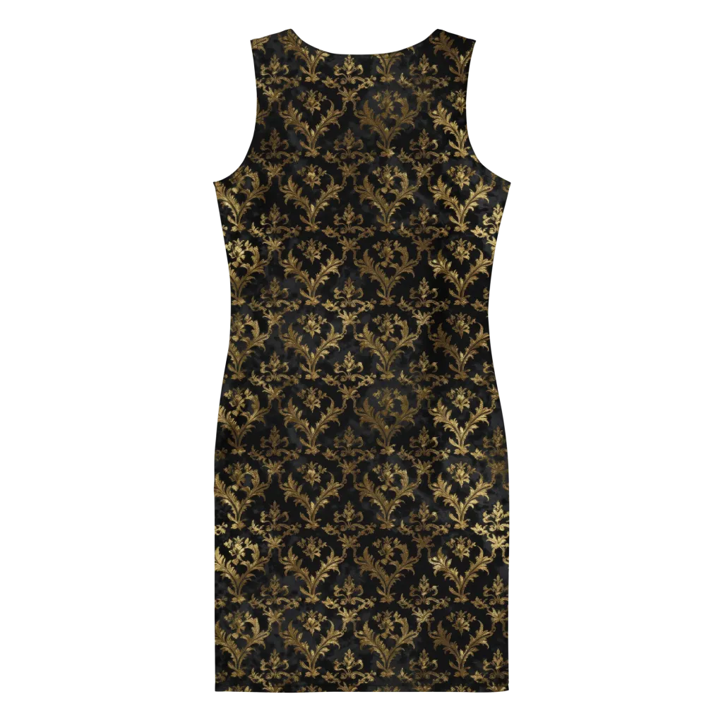 Gilded Damask on Bodycon Dress — Back