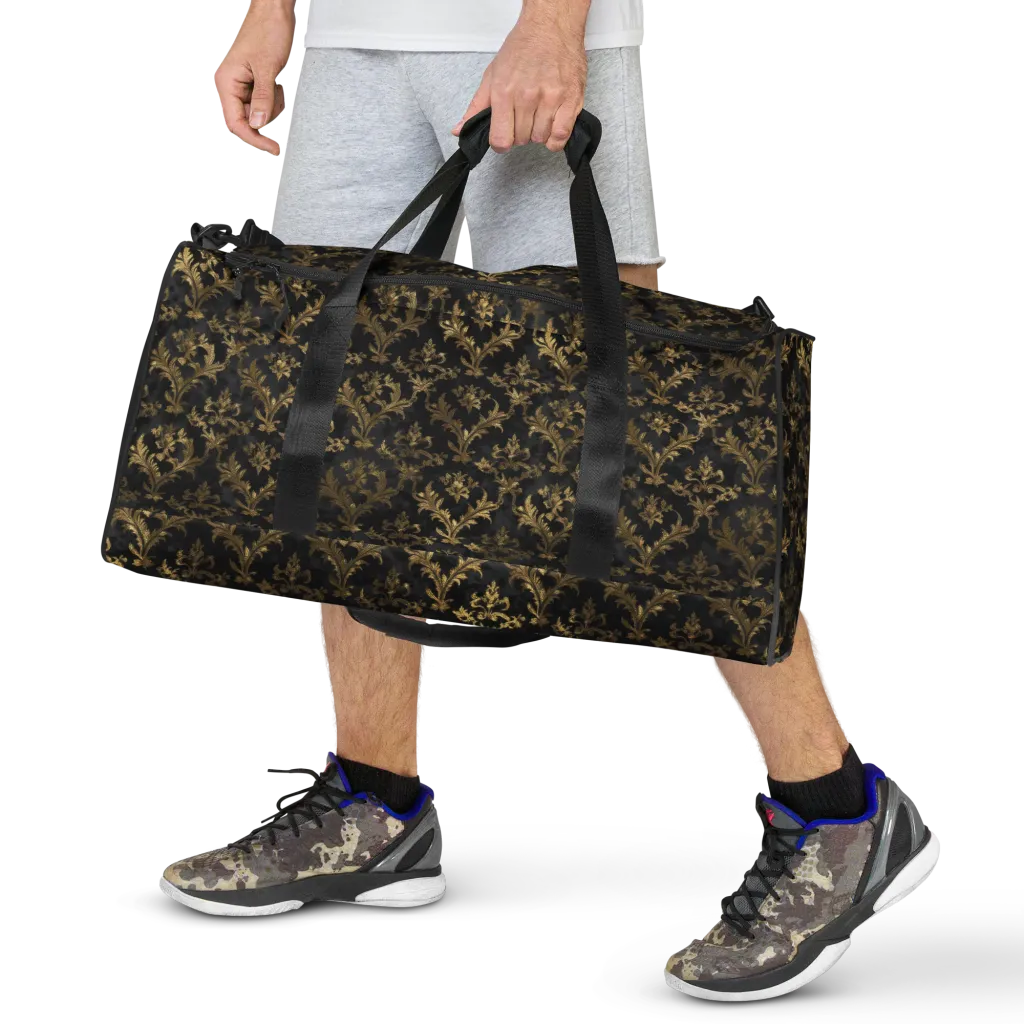 Gilded Damask on Duffle Bag — Front