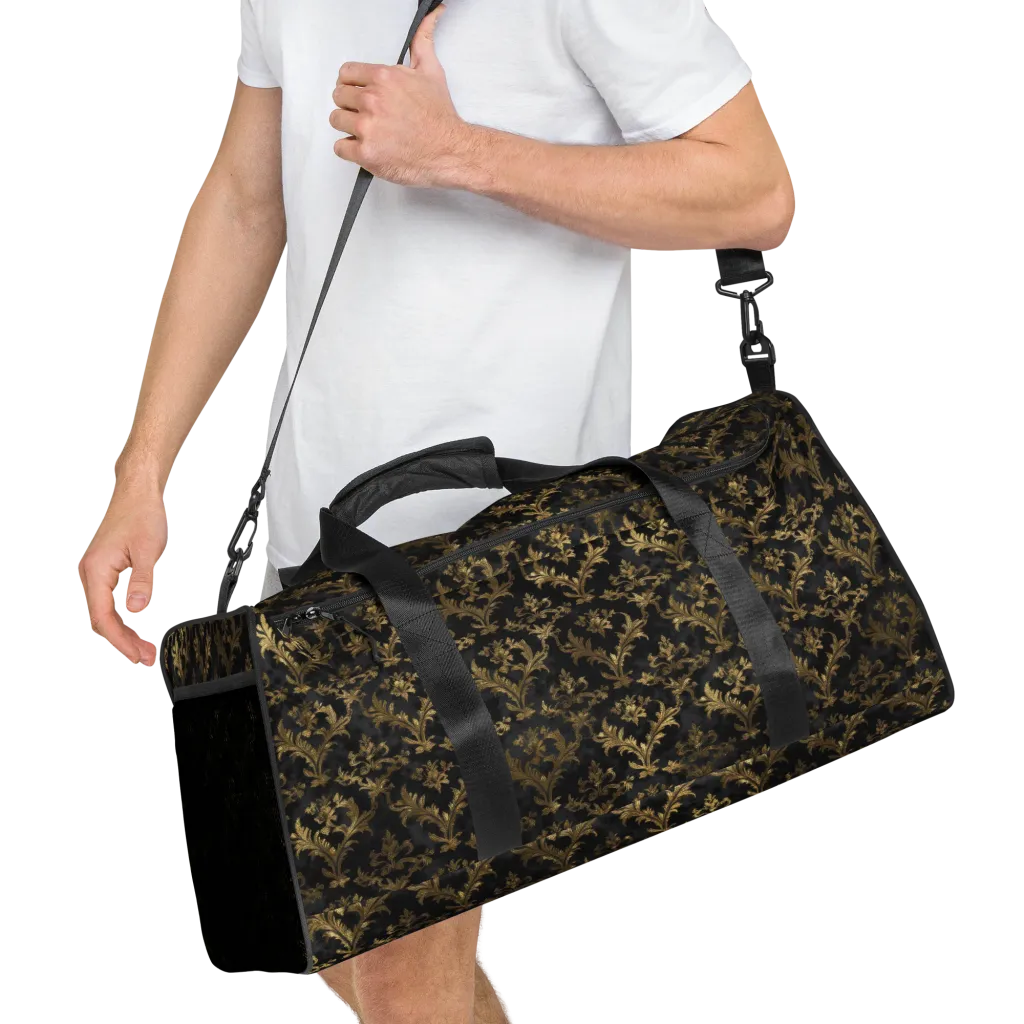 Gilded Damask on Duffle Bag — Right Front