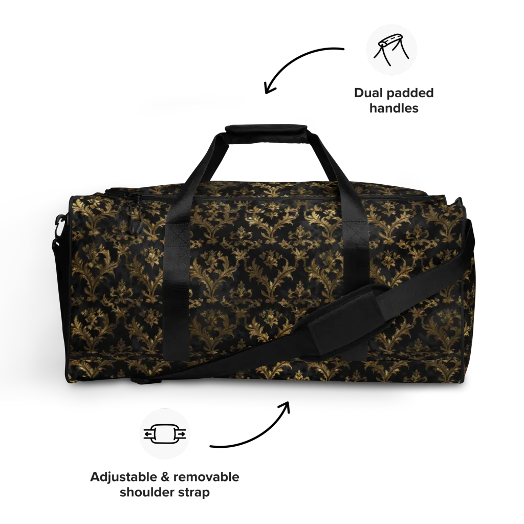 Gilded Damask on Duffle Bag — Front