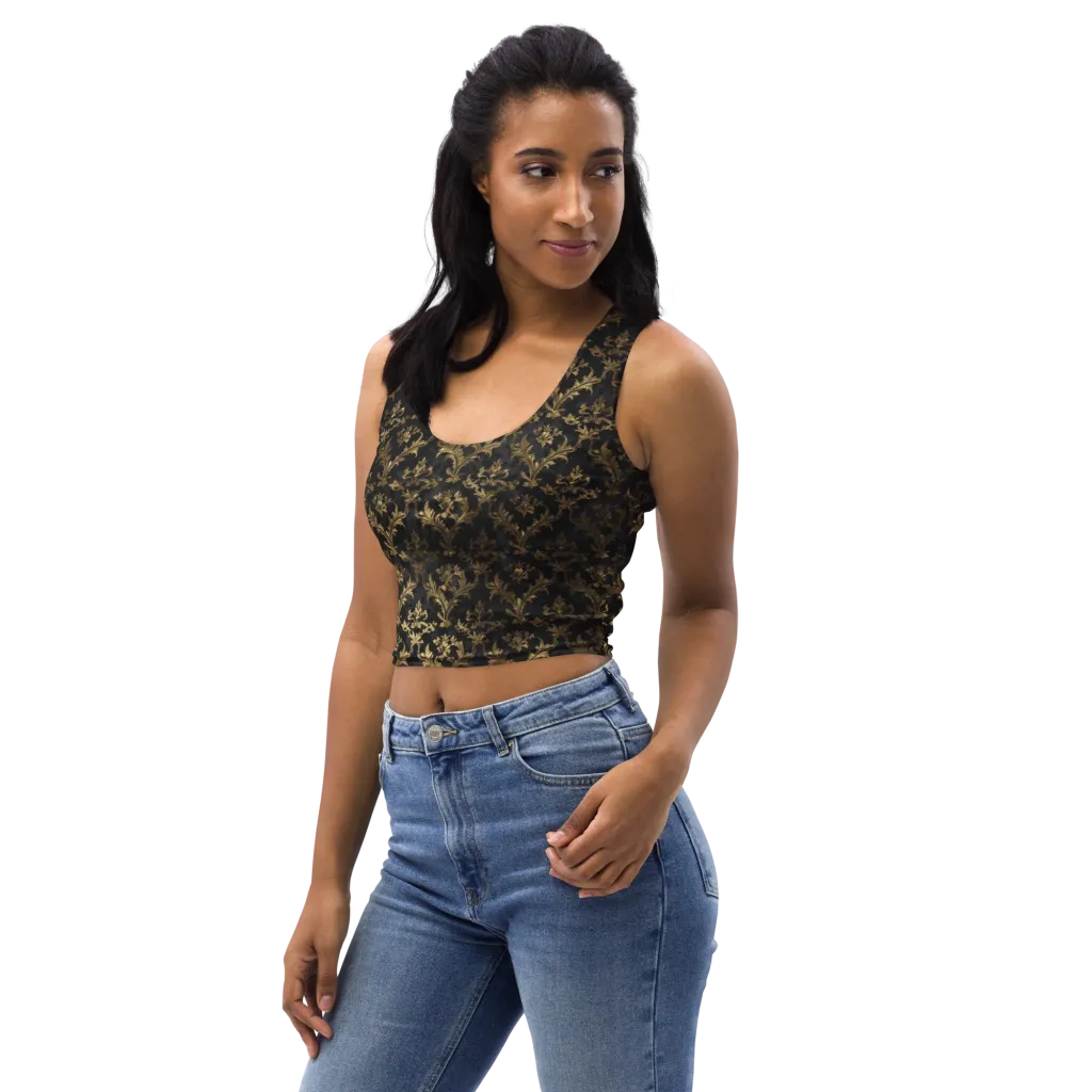 Gilded Damask on Crop Top — Left Front