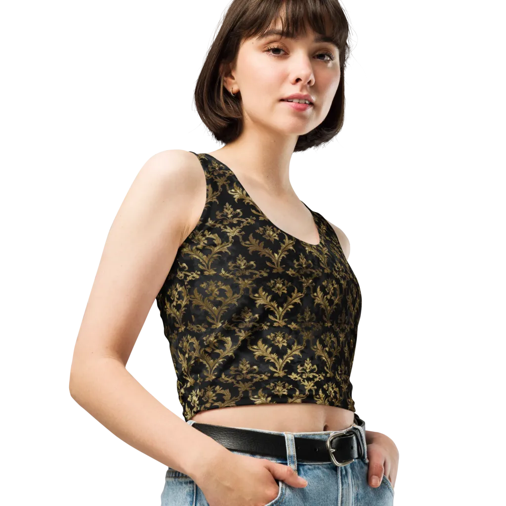 Gilded Damask on Crop Top — Right Front