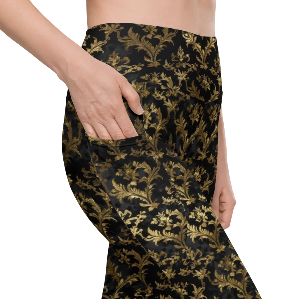 Gilded Damask on Leggings with Pockets — Product details