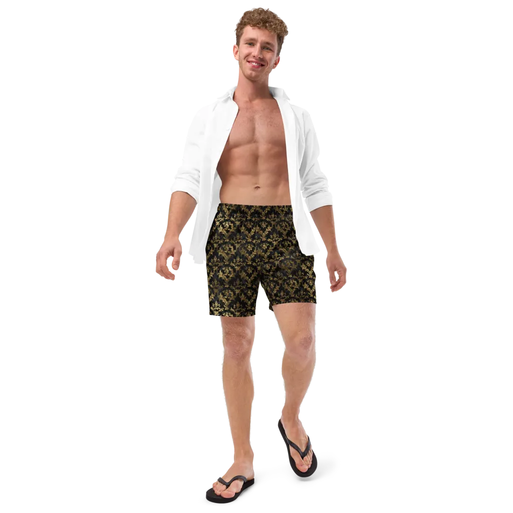 Gilded Damask on Swim Trunks — Front